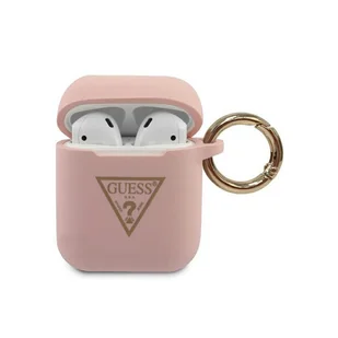Guess Guess GUACA2LSTLPI AirPods cover różowy/pink Silicone Triangle Logo GUACA2LSTLPI - Akcesoria do słuchawek - miniaturka - grafika 2