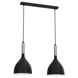 Srebrno-czarna lampa wisząca, dwa klosze LX 3955 z serii NOAK - Lampy sufitowe - miniaturka - grafika 1