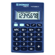 Kalkulatory - Kalkulator kieszonkowy 8 pozycyjny DONAU TECH K-DT2086-01 127x104x8mm czarny /K-DT2086-01/ DN1182 - miniaturka - grafika 1