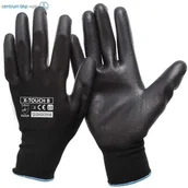 Rękawice robocze - RĘKAWICE OCHRONNE POWLEKANE PU X-TOUCH BLACK; CZARNY - miniaturka - grafika 1