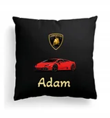 Poduszki dekoracyjne - Foto Poduszka Czarna Lamborghini Auto Prezent #1 - miniaturka - grafika 1