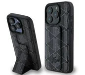 Etui i futerały do telefonów - Lacoste Grip Stand Mono do iPhone 16 Pro Czarny - miniaturka - grafika 1