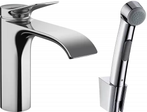 Hansgrohe 75210000 Vivenis Jednouchwytowa bateria umywalkowa z g$401wk$402 Bidette i w$403em 160 cm chrom - Baterie umywalkowe - miniaturka - grafika 1