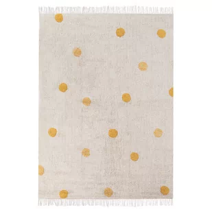 Dywan dziecięcy bawełniany 140 x 200 cm beżowy z żółtym DARDERE - Dywany dla dzieci - miniaturka - grafika 1