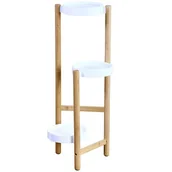 Donice - Kesper Kwietnik na trzy donice beżowo biały 70 cm - miniaturka - grafika 1