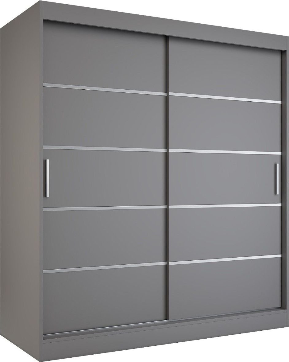 MKPOL Szafa przesuwna MODUO COMFORT 180 antracyt z listwami