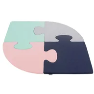Maty edukacyjne - KiddyMoon Piankowe Puzzle do zabawy Owal różowy-miętowy-jasnoszary-granatowy 4 Zabawka mata - miniaturka - grafika 1