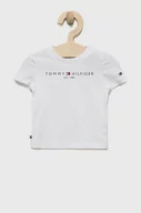 Koszulki dla dziewczynek - Tommy Hilfiger t-shirt dziecięcy kolor biały - miniaturka - grafika 1
