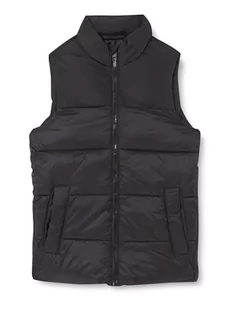 Jack & Jones Junior Chłopięca kamizelka JJETOBY Bodywarmer Collar SN JNR, czarna, 152, czarny, 152 - Kurtki i płaszcze dla chłopców - miniaturka - grafika 1