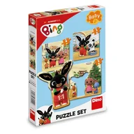 Puzzle - Królik Bing Puzzle Baby dla najmłodszych dzieci 3 obrazki do ułożenia wymiary układanki 18x18 cm dla dziecka 2+ idealne jako pierwsze puzzle - miniaturka - grafika 1