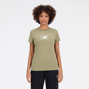 Koszulki i topy damskie - Koszulka damska New Balance WT33515CGN  zielona - miniaturka - grafika 1