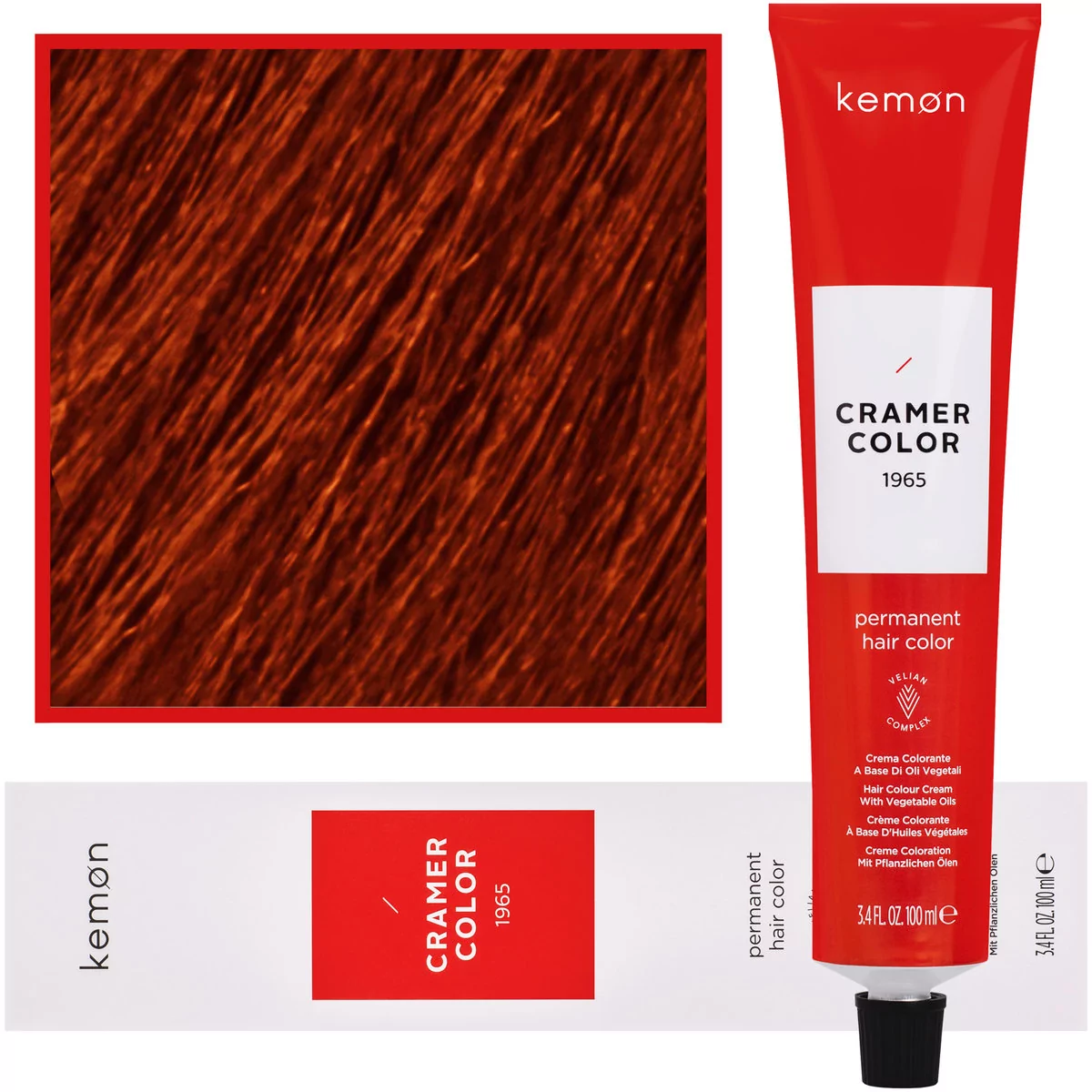 Kemon, Cramer Color 100ml kremowa farba do włosów z olejkami roślinnymi 7,44 Głęboki Miedziany Blond
