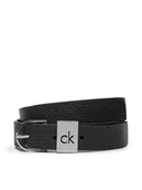 Paski - Calvin Klein Pasek Damski Ck Loop Thin Round Buckle 2.5 K60K612856 Czarny - miniaturka - grafika 1