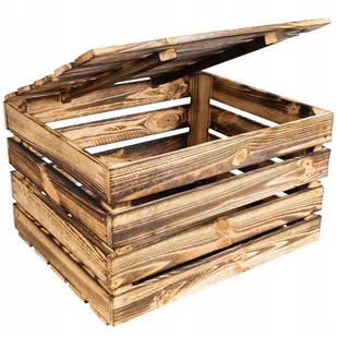 Kufer opalany skrzynia z drewna pudełko 50x40x30cm - Zestawy upominkowe - miniaturka - grafika 1