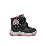 Śniegowce damskie - Dziecięce Śniegowce GEOX B FLANFIL GIRL B ABX B463WC-0BCMN-C9289K – Czarny - miniaturka - grafika 1