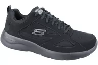 Trampki męskie - Skechers Męskie trampki Dynamight 2.0-Fallford, czarna skórzana siatka PU wykończenie Bbk, 10 UK, Czarne skórzane wykończenie z siateczki PU, 45 EU - miniaturka - grafika 1