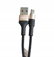 Kable USB - Kabel USB - micro USB 2m czarny/złoty - miniaturka - grafika 1