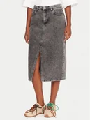 Spódnice - Roxy Spódnica jeansowa Cold Winds ERJDK03039 Szary Regular Fit - miniaturka - grafika 1