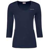 Koszulki i topy damskie - Head Club Tech koszulka damska 3/4 W T niebieski granatowy XX-L 814359-DB XXL - miniaturka - grafika 1