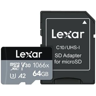 Lexar 64GB microSDXC High-Performance 1066x UHS-I A2 V30 (LMS1066064G-BNANG) - Karty pamięci - miniaturka - grafika 1