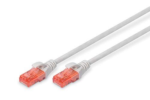 DIGITUS LAN Kabel Cat 6-2,5m - Kabel sieciowy RJ45 - Nieekranowany UTP - Kompatybilny z Cat-6A i Cat-5e - Szary