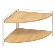 Półki do salonu - Narożna półka bambusowa 2 poziomy WHITE - miniaturka - grafika 1