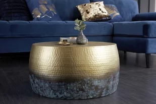 Invicta Stolik kawowy Orient 60 cm niebiesko-złoty 39885 - Ławy i stoliki kawowe - miniaturka - grafika 1