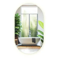 Lustra - Nowoczesne Owalne Lustro Łazienkowe z Ledami Wiszące Ścienne 40x70 cm - Barwa Neutralna (4000K) - miniaturka - grafika 1