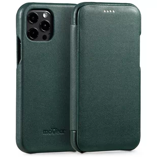 moVear flipSide S - Skórzane etui do Apple iPhone 12 Pro / 12 (6.1") | Pokrowiec slim case, Skóra naturalna nappa (Zielony butelkowy) - Etui i futerały do telefonów - miniaturka - grafika 1