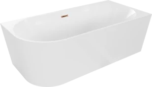Mexen Mia wanna wolnostojąca narożna prawa 150 x 75 cm, biała, przelew różowe złoto - 52691507500P-60 - Wanny - miniaturka - grafika 1