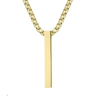 Naszyjniki męskie - Pozłacany wisiorek prostopadłościan na łańcuszku do grawerunku męski naszyjnik - Manoki - miniaturka - grafika 1