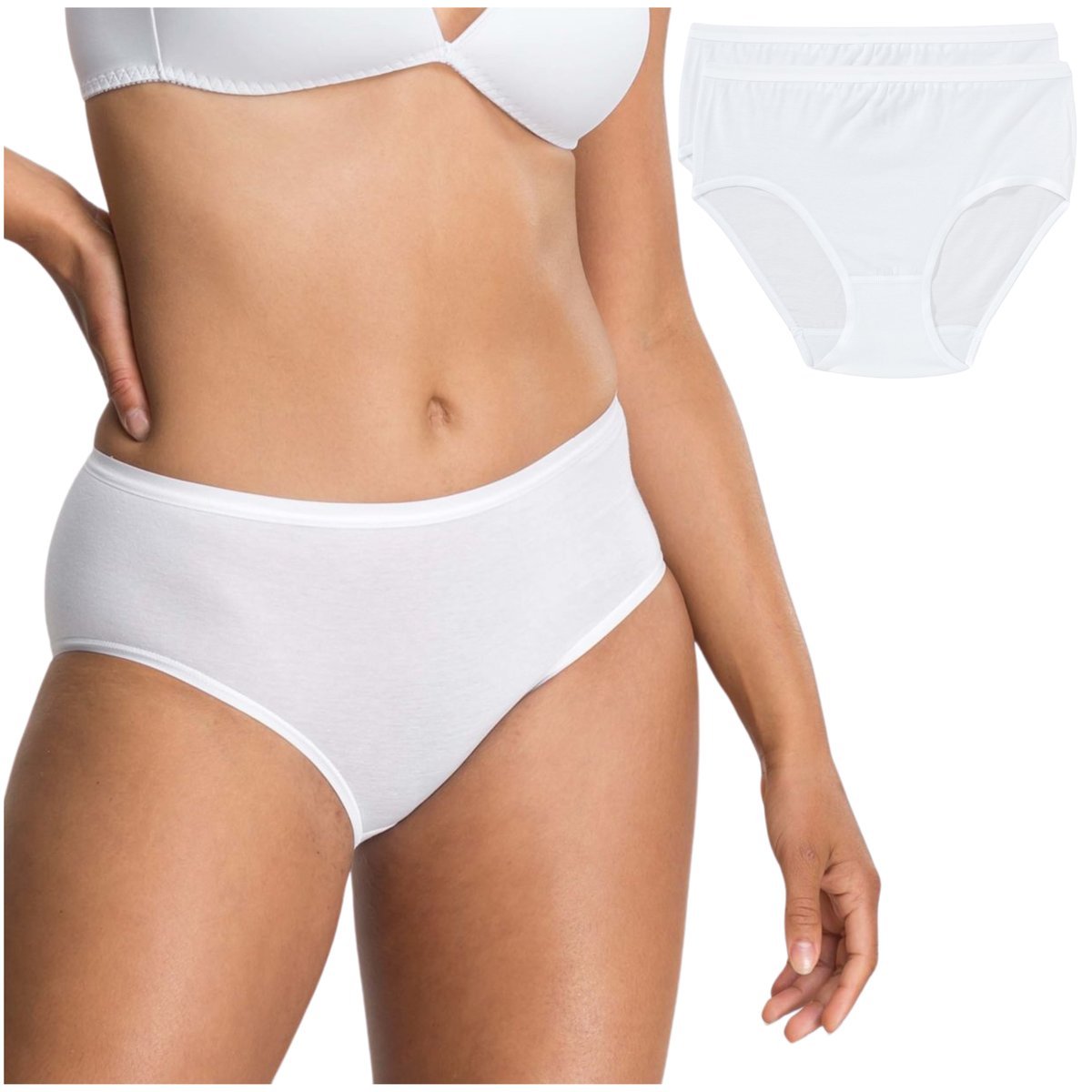 Majtki figi bawełniane gładkie SPEIDEL 3632 Midi Brief 2pack białe 40