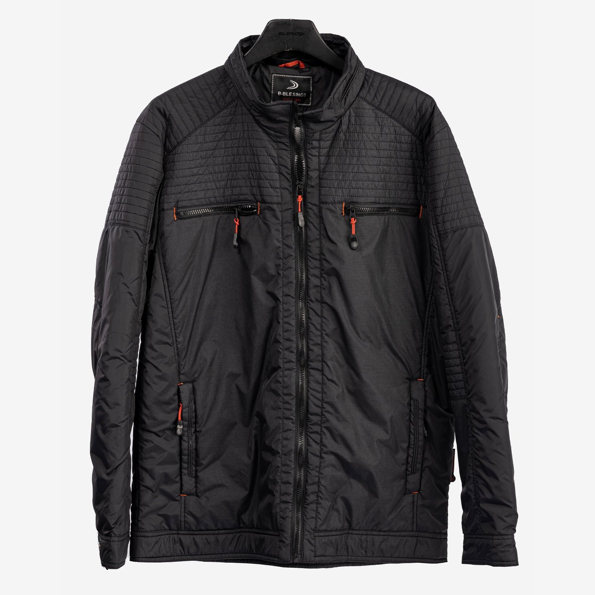 Kurtka Męska Przejściowa Ciepła Klasyczna Lekka Granatowa Granatowa XXL