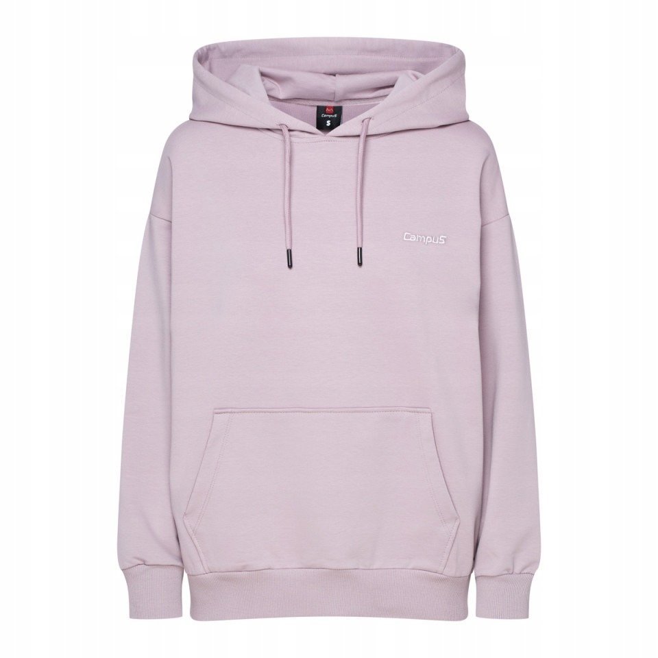 Bluza Damska Campus Kangurka Dresowa Z Kapturem Bawełniana Różowa S