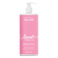 Mydła - On Line Love, mydło w płynie do rąk i ciała 2w1, piwonia i woda różana, 390 ml - miniaturka - grafika 1