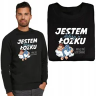 Bluzy męskie - BLUZA Z NADRUKIEM GRAFIKA RÓŻNE WZORY CZARNA M - miniaturka - grafika 1