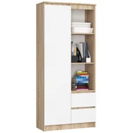 Regały biurowe - REGAŁ BIUROWY R 80 cm CLP R11 DĄB SONOMA / BIAŁY - miniaturka - grafika 1