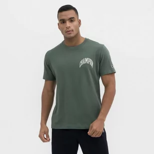 Męski t-shirt z nadrukiem CHAMPION Rochester Crewneck T-Shirt - zielony - Koszulki sportowe męskie - miniaturka - grafika 1