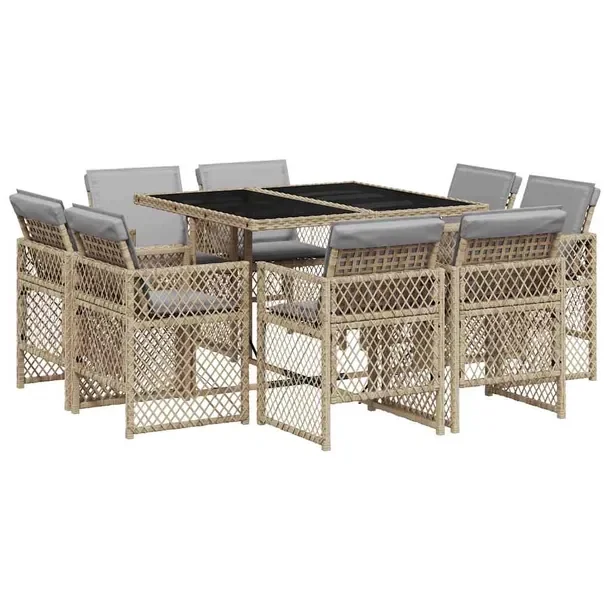 Zestaw Mebli Ogrodowych Rattan PE, Stół 110x106x73 cm, Krzesła 50,5x54x7