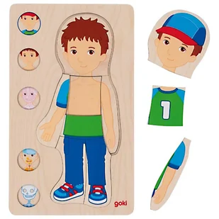 Układanka anatomia ciała chłopiec Goki - Zabawki sensoryczne - miniaturka - grafika 1