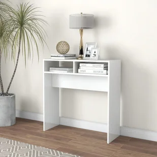 VidaXL Lumarko Stolik konsolowy, biały, wysoki połysk, 78x30x80 cm, płyta 808302 VidaXL - Ławy i stoliki kawowe - miniaturka - grafika 9