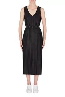 Sukienki - Armani Exchange Damska plisowana sukienka, Classic Fit, czarna, 3X Large, czarny, 3XL - grafika 1