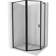 Kabiny prysznicowe - Mexen Mist L kabina prysznicowa pięciokątna asymetryczna uchylna lewa 90 x 80 cm, czarna ramka, czarna - 8A8L-090-080-70-70-L - miniaturka - grafika 1