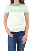 Koszulki i topy damskie - WRANGLER RINGER TEE NEPTUNE GREEN LOGO T-SHIRT DAMSKI - miniaturka - grafika 1