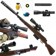Zabawki militarne - Karabin Snajperski Pistolet Na Kulki Plastikowe Z Lunetą Laserem + Y - miniaturka - grafika 1