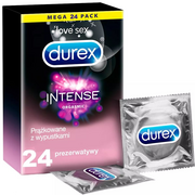 Durex Durex prezerwatywy Intense 24 szt z wypustkami prążkami żel stymulujący