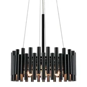 Lampy sufitowe - Okrągła lampa wisząca NARNI 6235/4 BL Elem nad stół czarny - miniaturka - grafika 1