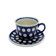 Filiżanki - Ceramiczna filiżanka ze spodkiem Ceramika Bolesławiec - miniaturka - grafika 1