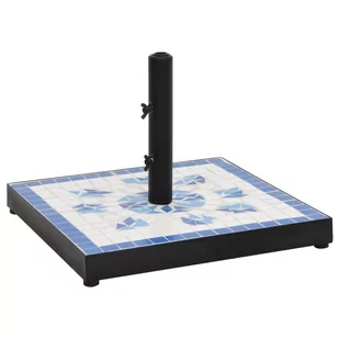 vidaXL Kwadratowa podstawa pod parasol, niebiesko-biała, 12 kg - Parasole ogrodowe - miniaturka - grafika 1