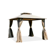 Pawilony ogrodowe - Pawilon ogrodowy z moskitierą i zasłonami VANCOUVER 3x3 Beige - Hardmaister - miniaturka - grafika 1